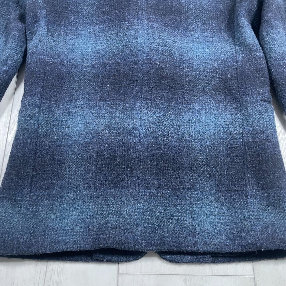 Eddie Bauer Women's Blue Plaid Two Butlton Wool Blazer Size M Vintage 90s - Picture 7 of 13